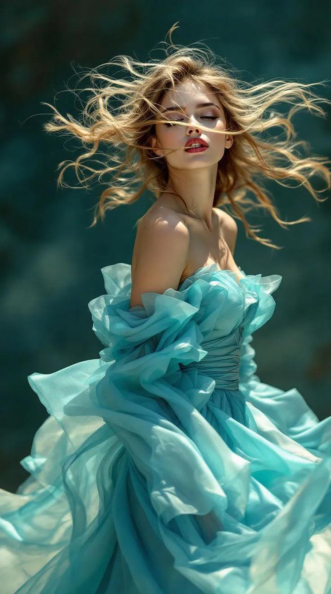 Dramatic teal portrait